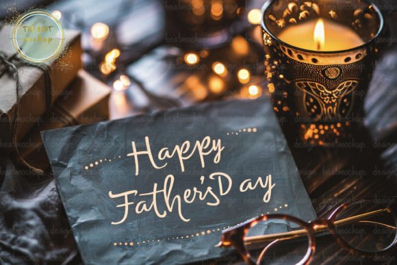 Download Father's Day Black Paper Mockup - Father's day Collection