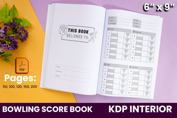 Download Bowling Score Book KDP Interior Template - Bowling score book Collection