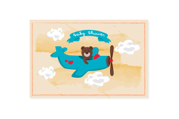 Download Baby Shower Template Airplane Bear - Baby shower template Collection