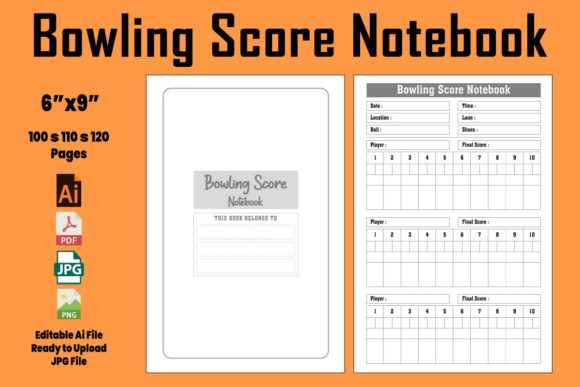 Download Bowling Score Book 6″ X 9″ - Bowling score book Collection