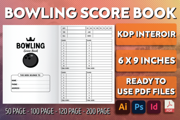 Download Bowling Score Book - KDP Interior - Bowling score book Collection
