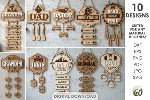 Download Personalized Dad Hanging Decors Bundle - Son Collection