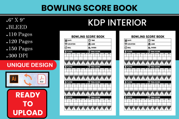 Download Bowling Score Book - KDP Interior - Bowling score book Collection