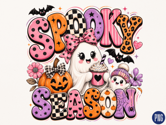 Download Cute Ghost Spooky Season Typography PNG - Son Collection