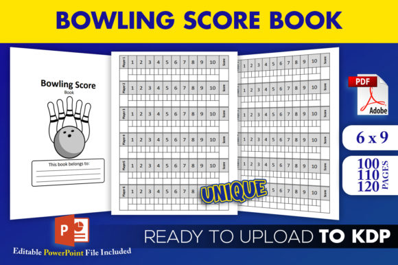 Download Bowling Score Book KDP Interior Template - Bowling score book Collection