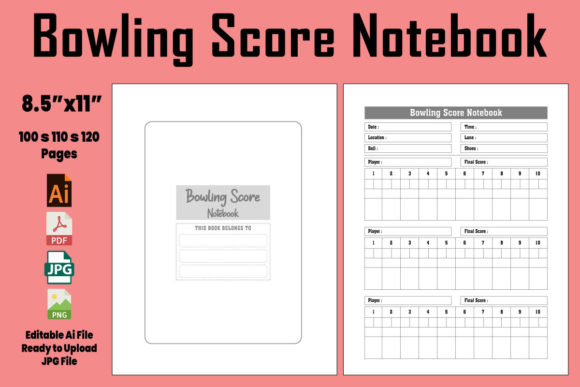 Download Bowling Score Book 8.5″ X 11″ - Bowling score book Collection