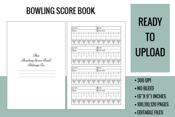 Download Bowling Score Book KDP Interior - Bowling score book Collection